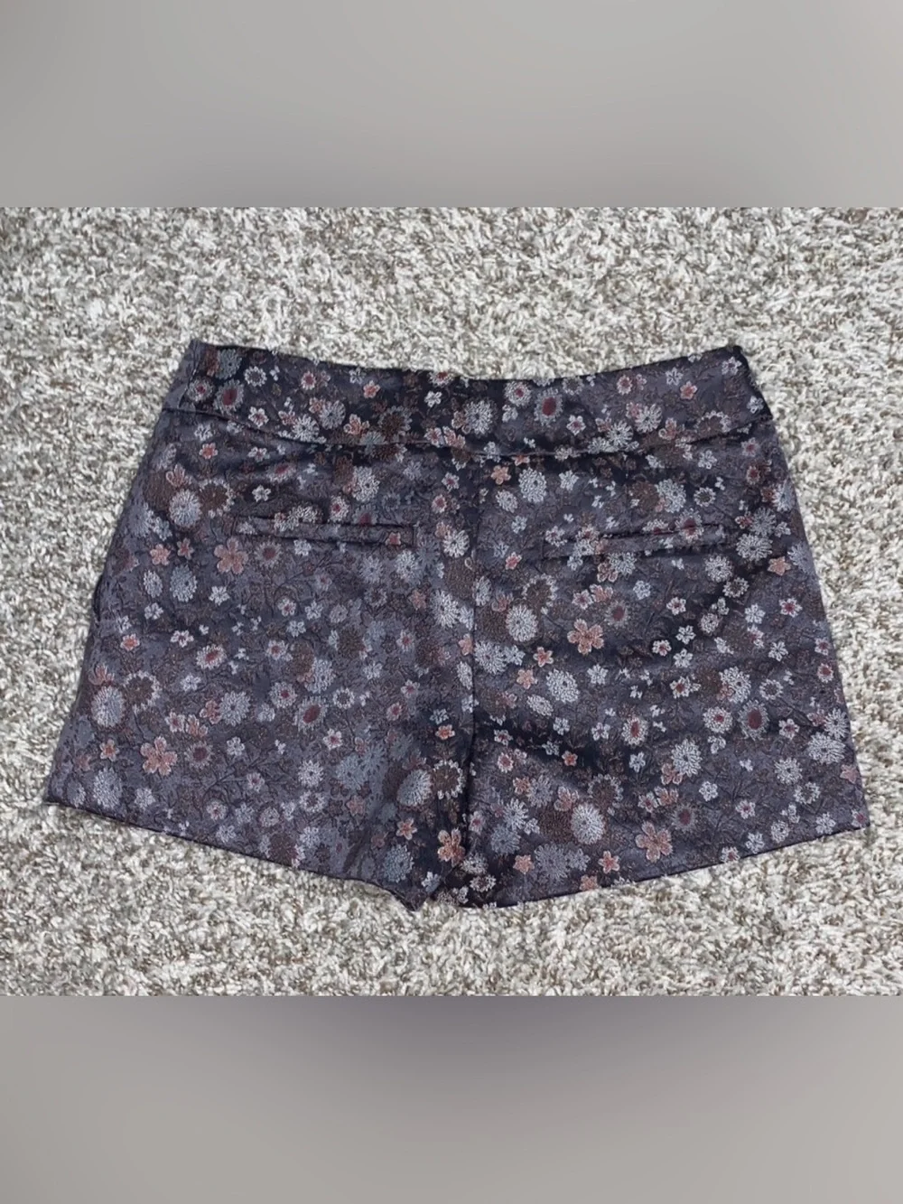 LOFT Floral Patterned Purple Shorts